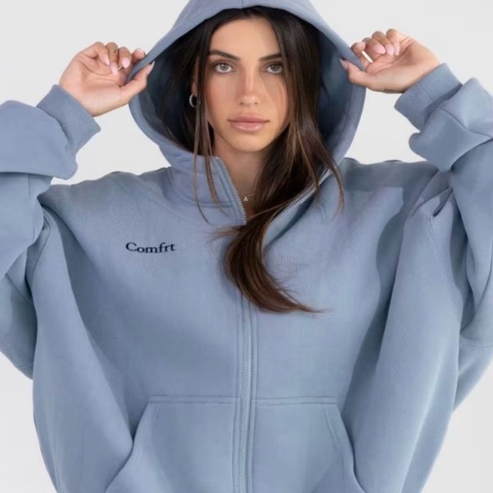 Unisex Blue Willow Full-Zip Hoodie Sweatshirt 2X